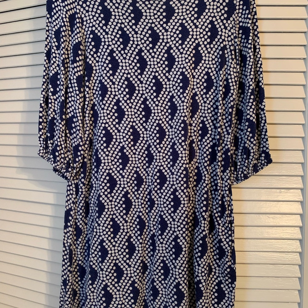 Hourglass Lilly Blue and White Polka Dot Top